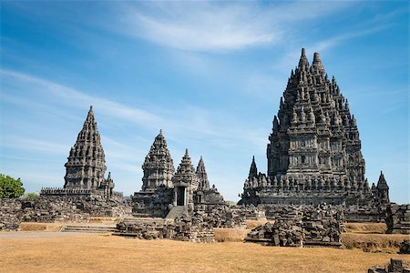 Candi Prambanan or Candi Rara Jonggrang is a 9th-century Hindu temple compound in Central Java, Indonesia, dedicated to the Trimurti: the Creator (Brahma), the Preserver (Vishnu) and the Destroyer (Shiva). Stock Photo - Budget Royalty-Free & Subscription, Code: 400-06558282