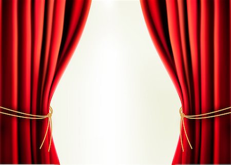 Background with red velvet curtain. Vector illustration. Stock Photo - Budget Royalty-Free & Subscription, Code: 400-06559030