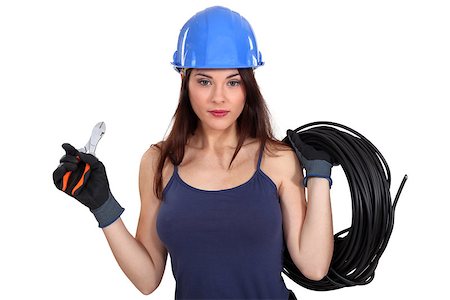 plumber (female) - Sexy female electrician Stock Photo - Budget Royalty-Free & Subscription, Code: 400-06559658
