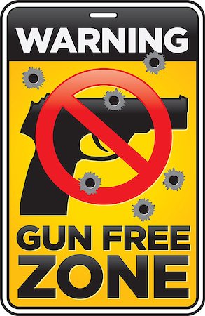 semi-automatic - Vector Gun Free Zone street and building sign shot full of bullet holes available as a scaleable vector as well as rasterized jpgs. Stock Photo - Budget Royalty-Free & Subscription, Code: 400-06564365