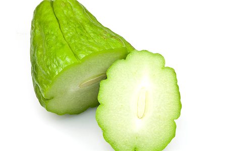 sechium edule - Chayote squash, also known as choko, against a white background. Stock Photo - Budget Royalty-Free & Subscription, Code: 400-06564923