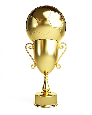 simsearch:400-05733730,k - Gold Trophy Cup football on a white background Stock Photo - Budget Royalty-Free & Subscription, Code: 400-06567637