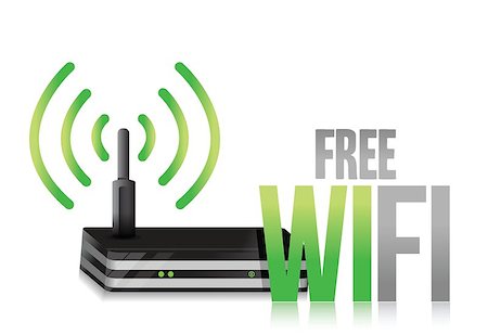 free wifi router illustration design over a white background Foto de stock - Super Valor sin royalties y Suscripción, Código: 400-06568656