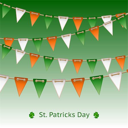 simsearch:400-06628533,k - Patrick day card with flag garland. Vector illustration Stock Photo - Budget Royalty-Free & Subscription, Code: 400-06568925