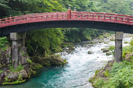 Red sacred bridge Shinkyo in UNESCO site of Nikko, Japan Stock Photo - Budget Royalty-Free & Subscription, Code: 400-06569648
