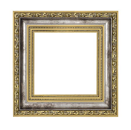 silver and gold frame isolated on white background Stock Photo - Budget Royalty-Free & Subscription, Code: 400-06569887