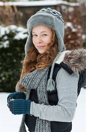 Outdoor portrait of a cheerful teenager girl in winter cloths Stock Photo - Budget Royalty-Free & Subscription, Code: 400-06560394