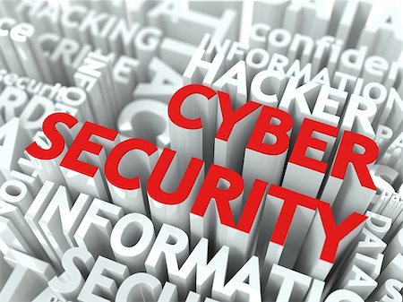 Cyber Security Concept. The Word of Red Color Located over Text of White Color. Photographie de stock - Aubaine LD & Abonnement, Code: 400-06560539