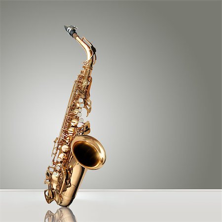 simsearch:400-04863651,k - Alto Saxophone woodwind instrument over gray neutral background Stock Photo - Budget Royalty-Free & Subscription, Code: 400-06561405