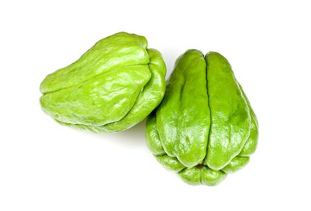 sechium edule - Chayote squash, also known as choko, against a white background. Stock Photo - Budget Royalty-Free & Subscription, Code: 400-06562472