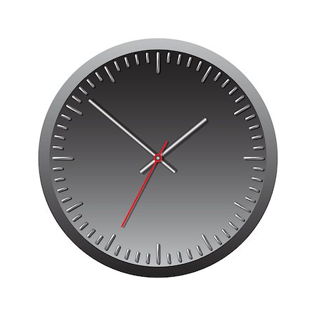 simsearch:400-07977470,k - Black wall mechanical clock. Vector illustration Stock Photo - Budget Royalty-Free & Subscription, Code: 400-06562600