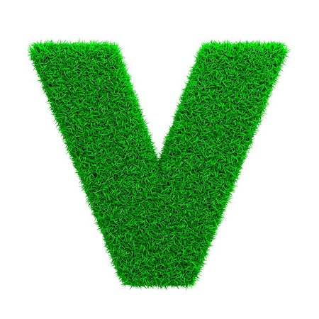 font design background - Grass Letter V Isolated on White Background. Stock Photo - Budget Royalty-Free & Subscription, Code: 400-06570108