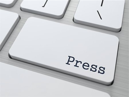 News Concept. Button on Modern Computer Keyboard with Word Press on It. Stock Photo - Budget Royalty-Free & Subscription, Code: 400-06570120