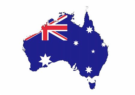 stylized Australia map on white background Stock Photo - Budget Royalty-Free & Subscription, Code: 400-06627351