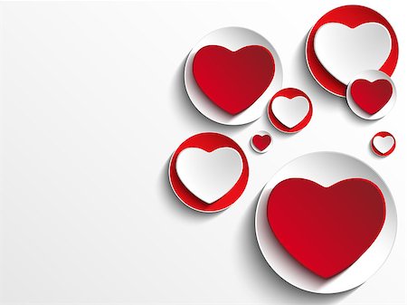 Vector - Valentine Day Heart on White Button Stock Photo - Budget Royalty-Free & Subscription, Code: 400-06627744
