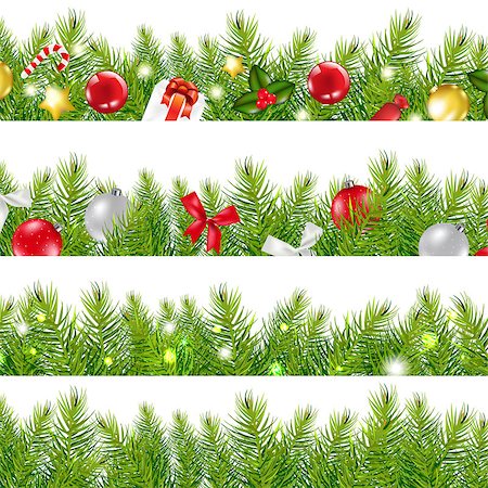 Big Borders Set With Christmas Tree, With Gradient Mesh, Vector Illustration Stock Photo - Budget Royalty-Free & Subscription, Code: 400-06627795