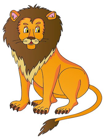 simsearch:400-08255624,k - Lion on white background - vector illustration. Stock Photo - Budget Royalty-Free & Subscription, Code: 400-06628611