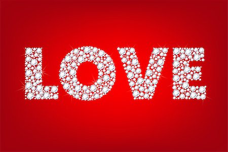 Word Love, Isolated On Red Background, Vector Illustration Stock Photo - Budget Royalty-Free & Subscription, Code: 400-06629993