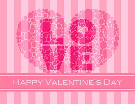 simsearch:400-06418836,k - Happy Valentines Day with Love and Heart Shape Polka Dots on Pink Stripes Pattern Background Illustration Stock Photo - Budget Royalty-Free & Subscription, Code: 400-06630484