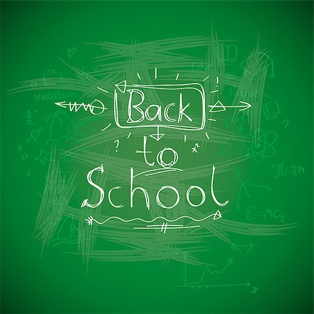 simsearch:400-07042264,k - Back to school, chalkwriting on blackboard, vector Eps10 image. Stock Photo - Budget Royalty-Free & Subscription, Code: 400-06633633