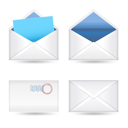 set of  envelopes on white Stock Photo - Budget Royalty-Free & Subscription, Code: 400-06633661