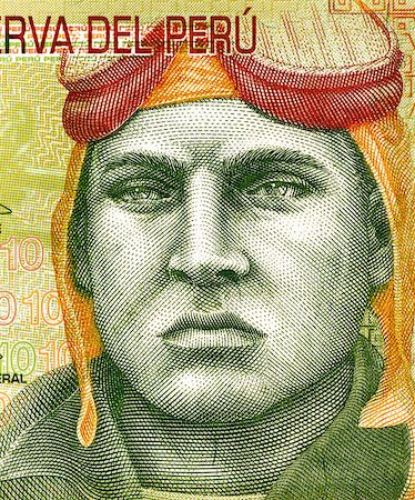 Jose Quinones Gonzales (1914-1941) on 10 Nuevos Soles 2009 Banknote from Peru. Peruvian military aviator and national aviation hero. Foto de stock - Super Valor sin royalties y Suscripción, Código: 400-06645344