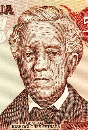 Jose Dolores Estrada Vado (1792-1869) on 50 Cordobas 1985 Banknote from Nicaragua. Nicaraguan national hero. Foto de stock - Super Valor sin royalties y Suscripción, Código: 400-06645340