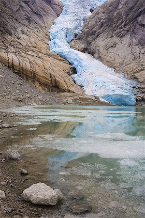 simsearch:400-05668316,k - Melkevollbreen Glacier, Jostedalsbreen National Park, near Brigsdal, Norway Stock Photo - Budget Royalty-Free & Subscription, Code: 400-06640133