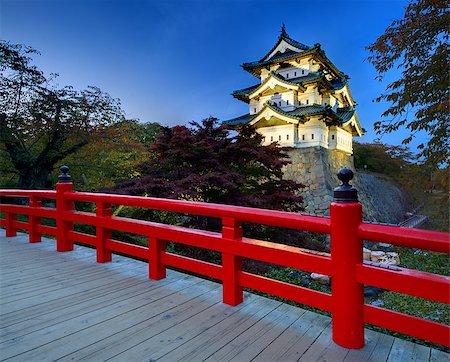 simsearch:400-06640469,k - October 27: Hirosaki Castle in Hirosaki, Japan. The castle dates from 1611 and was the seat of the Tsugaru Clan. Stock Photo - Budget Royalty-Free & Subscription, Code: 400-06640469