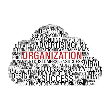 Cloud computing with words related to business organization isolated over white. Vector file layered for easy manipulation and custom coloring. Stock Photo - Budget Royalty-Free & Subscription, Code: 400-06641290