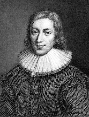 simsearch:400-05228888,k - John Milton (1608-1674) on engraving from 1859. English poet, polemicist, a scholarly man of letters, and a civil servant. Engraved by C.Mayer and published in Meyers Konversations-Lexikon, Germany,1859. Stock Photo - Budget Royalty-Free & Subscription, Code: 400-06642679