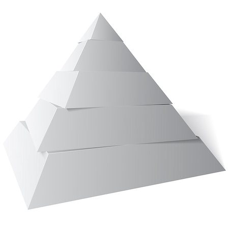 ranked - Five level pyramid shape, The vector illustration is white and grey with a shadow on the floor Stock Photo - Budget Royalty-Free & Subscription, Code: 400-06686159