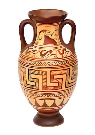 Illustration of Amphora over white background Stock Photo - Budget Royalty-Free & Subscription, Code: 400-06687738