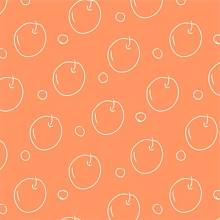 Peaches seamless vector pattern created in Adobe Illustrator CS6. Stock Photo - Budget Royalty-Free & Subscription, Code: 400-06687732