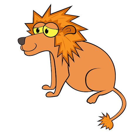 simsearch:400-08255624,k - Lion isolated on white background. Hand drawing cartoon vector illustration Stock Photo - Budget Royalty-Free & Subscription, Code: 400-06694927