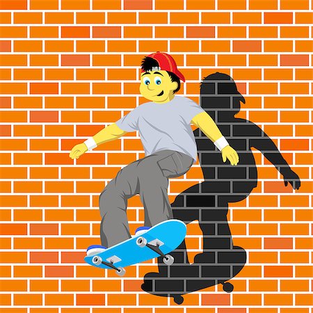 simsearch:400-05737917,k - Vector illustration of happy cool kid free styling with his skateboard Stock Photo - Budget Royalty-Free & Subscription, Code: 400-06695113