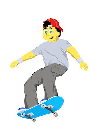 extreme sport clipart - Vector illustration of cool boy jumping with skateboard Stock Photo - Budget Royalty-Free & Subscription, Code: 400-06695439