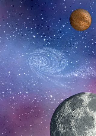 far-out planets in a space against stars Stock Photo - Budget Royalty-Free & Subscription, Code: 400-06697542