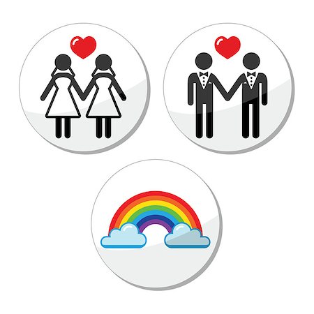 people having sex - Lesbian, gay, glbt community wedding labels set isolated on white Stock Photo - Budget Royalty-Free & Subscription, Code: 400-06697751