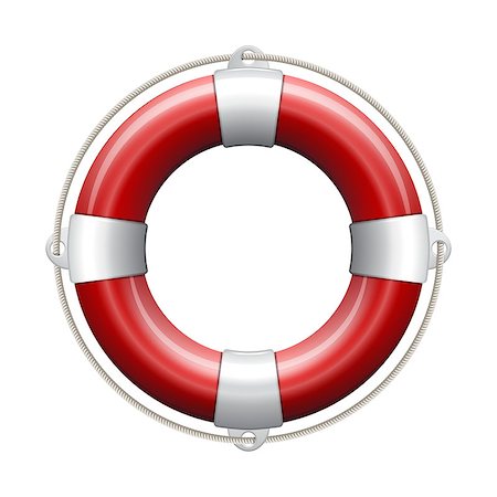 Red life buoy on white background. Vector Illustration. Stock Photo - Budget Royalty-Free & Subscription, Code: 400-06698729