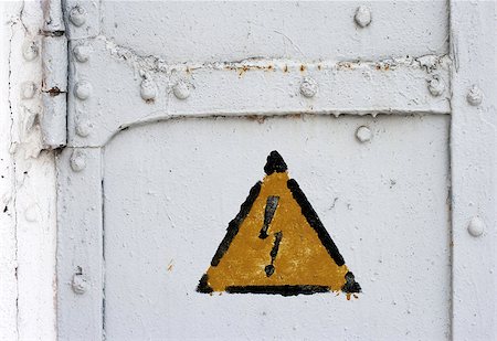 simsearch:400-03993174,k - electrical hazard symbol on old iron door Stock Photo - Budget Royalty-Free & Subscription, Code: 400-06698956