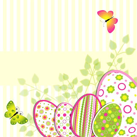 simsearch:400-05672742,k - Colorful Easter holiday illustration on flower background Stock Photo - Budget Royalty-Free & Subscription, Code: 400-06699041