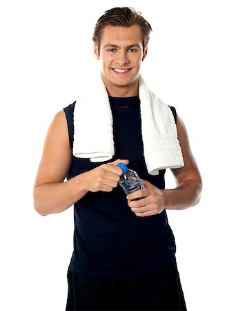 simsearch:400-06482604,k - Young athlete posing with bottle of mineral water Stock Photo - Budget Royalty-Free & Subscription, Code: 400-06699832