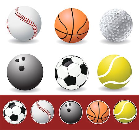 Vector sport balls Stock Photo - Budget Royalty-Free & Subscription, Code: 400-06691829