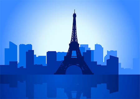 An illustration of Paris skyline with it's Eiffel Tower Photographie de stock - Aubaine LD & Abonnement, Code: 400-06692131