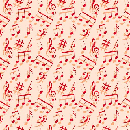 Music notes. Seamless wallpaper. Stock Photo - Budget Royalty-Free & Subscription, Code: 400-06692237