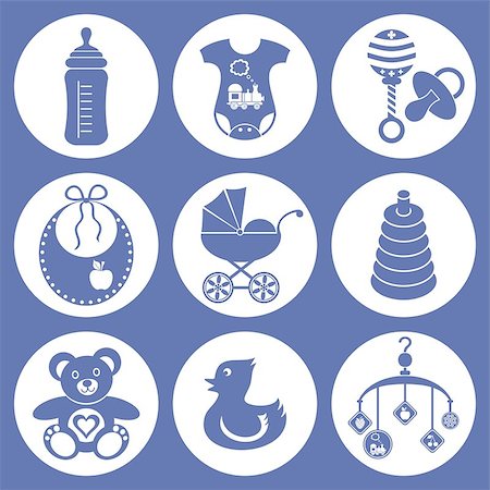set of baby boy icons Stock Photo - Budget Royalty-Free & Subscription, Code: 400-06692442