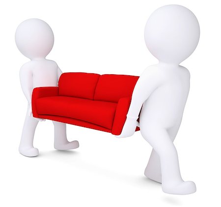 red pillows on leather couch - Two white 3d man bear red sofa. Isolated render on a white background Stock Photo - Budget Royalty-Free & Subscription, Code: 400-06692935