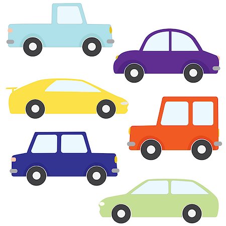 ekazansk (artist) - Vector set of cartoon cars isolated on white Stock Photo - Budget Royalty-Free & Subscription, Code: 400-06700459