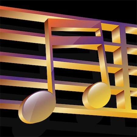 simsearch:400-04570412,k - Illustration of music notes on a black background. Stock Photo - Budget Royalty-Free & Subscription, Code: 400-06700515